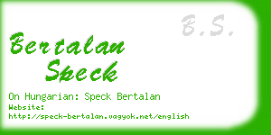 bertalan speck business card